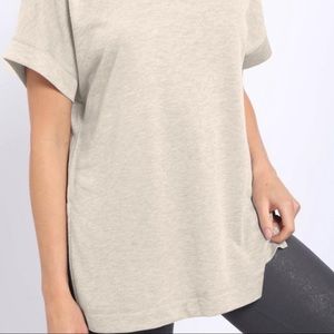 🎉SALE🎉Short Sleeve Workout Top with Side Slits {NUDE}